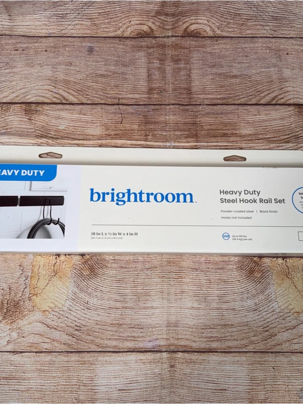 Brightroom Heavy Duty Steel Hook Rail Set New